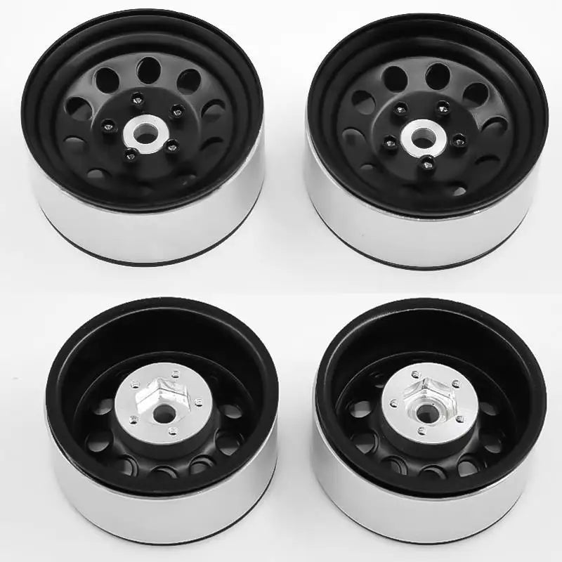 1.9″ Steel 10 Hole RC Crawler Beadlock Rims (Black)