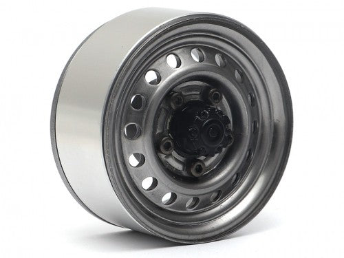 Boom Racing 1.55" 16-Hole Classic Steelie Reversible Beadlock Wheels (Front) w/ XT504 Hubs Gun Metal (2pc)