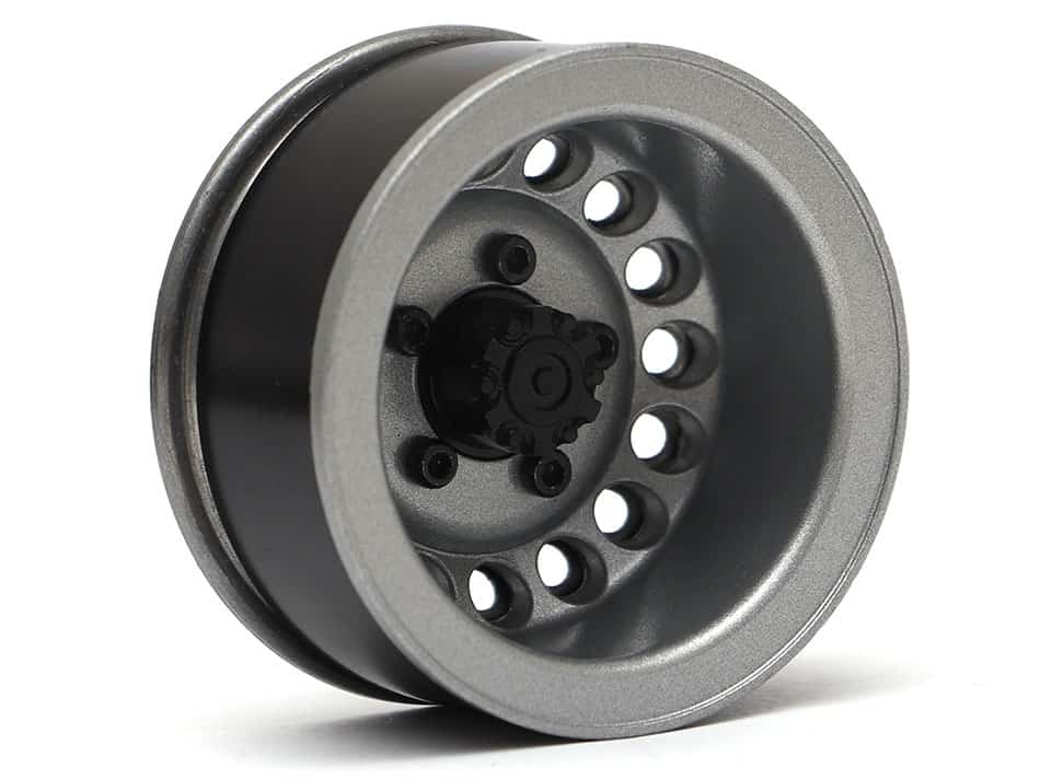 Boom Racing 1.55" 16-Hole Classic Steelie Reversible Beadlock Wheels (Front) w/ XT504 Hubs Gun Metal (2pc)