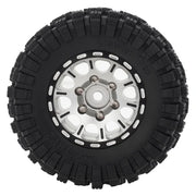 MEUS Racing 1.2-inch Beadlock Wheels Brass Wheel & Tire Set -4MM Negative Hub 77G For Traxxas TRX4M SCX24 FCX24 AX24 (Silver)