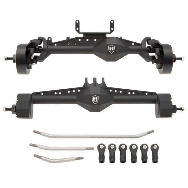 MEUS Racing Isokinetic 3-Section CVDs Portal Front Rear Axles for 1/10 Axial Capra 1.9 UTB DIY SCX10 SCX10 II (Black)