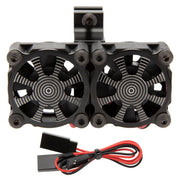 MEUS Racing RC Motor Dual Cooling Fan Heatsink 18000RPM with 36mm Mount for 1/6 1/8 1/10 RC Models works with 3650 Motor
