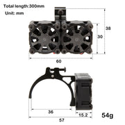 MEUS Racing RC Motor Dual Cooling Fan Heatsink 18000RPM with 36mm Mount for 1/6 1/8 1/10 RC Models works with 3650 Motor