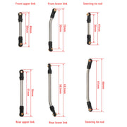 SCX24 Stainless High Clearance Links for Bronco, C10, Wrangler 132mm WB