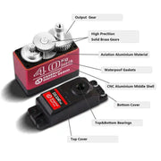 40kg Metal Geared Servo 180 Degree