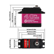 40kg Metal Geared Servo 180 Degree