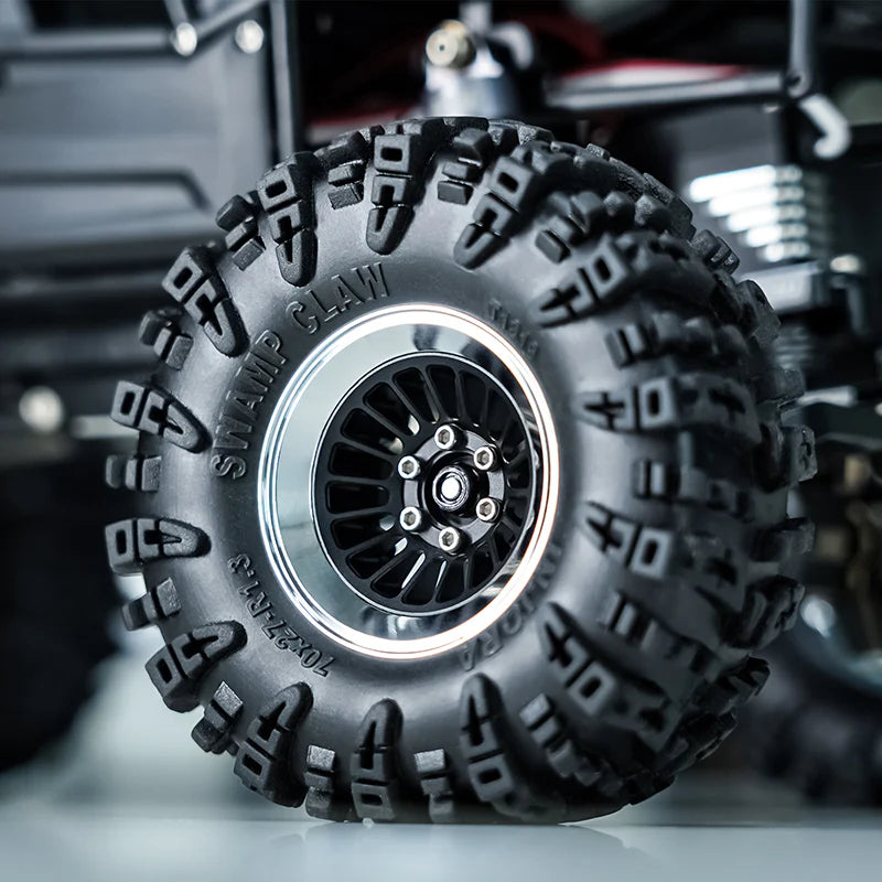 INJORA Turbine 1.3" CNC Aluminum Beadlock Wheels For 1/24 1/18 RC Crawler (W1303)