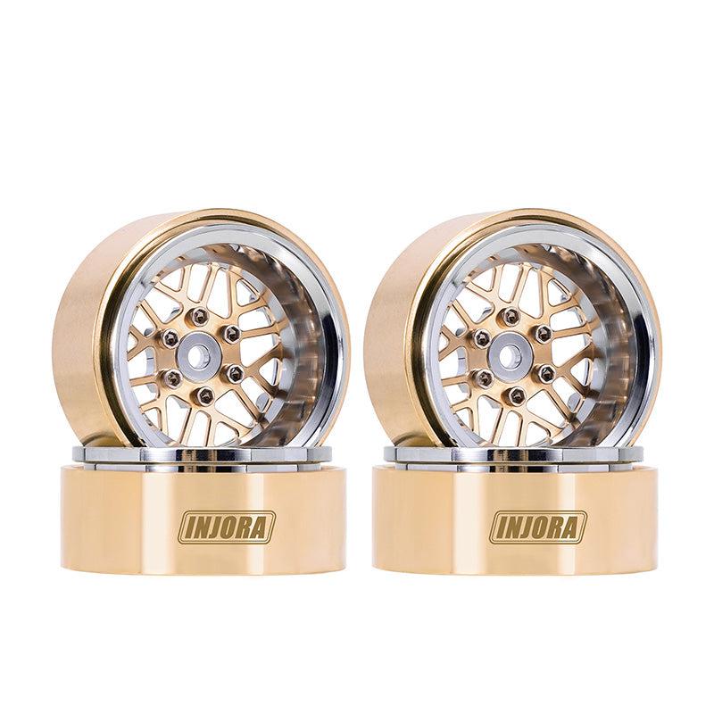 INJORA 1.3" ModuWheel Brass &amp; Aluminum Beadlock Wheels for 1/18 1/24 RC Crawlers