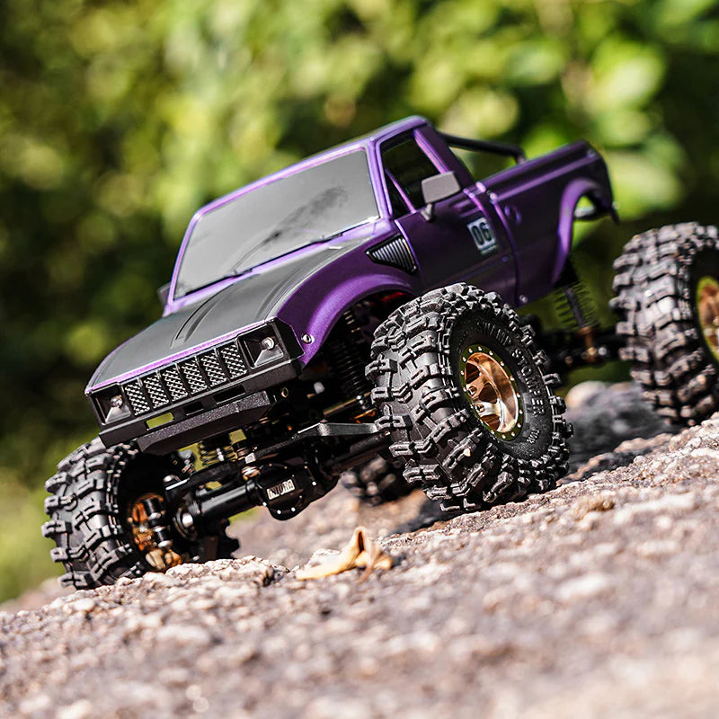 INJORA IR60 Pickup Hard Body with Bed Rack for 1/18 Traxxas TRX4M Defender Bronco (Purple)