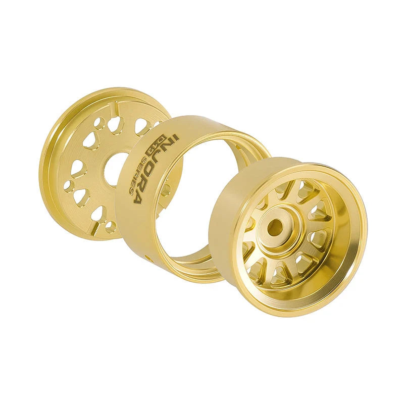 INJORA 0.7" D19 Brass Beadlock Wheels for 1/30 SCX30 (W7007) (4)