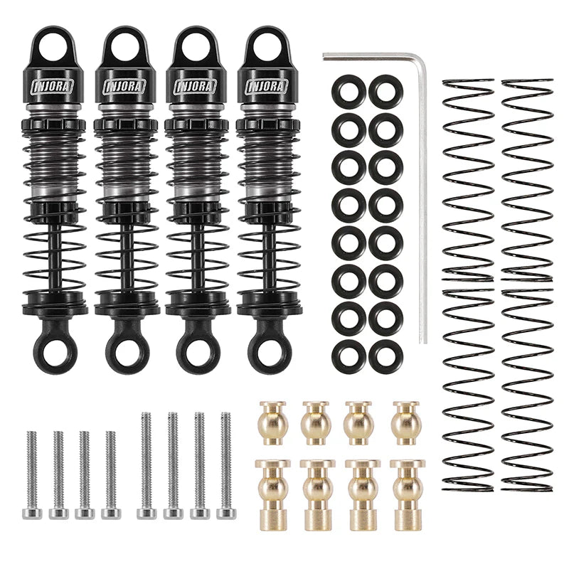INJORA 40mm Big Bore Oil Shocks for 1/24 SCX24 FCX24M - Black
