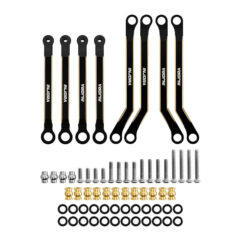 INJORA Black Brass High Clearance Chassis Links for 1/18 FMS FCX18 LC80