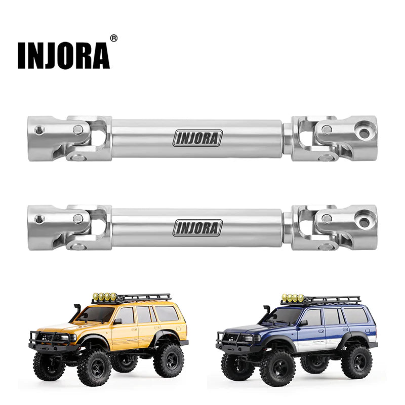 INJORA Stainless Steel Drive Shafts With D Shaped Hole For 1/18 FMS FCX18 LC80