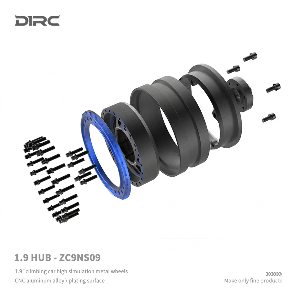 1.9" D1RC Baja 1000 Beradlock Rims (4pc) - Blue