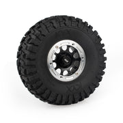 KYX 4 PCS 1.9 Black Aluminum Beadlock 10 Hole + Silver Bead