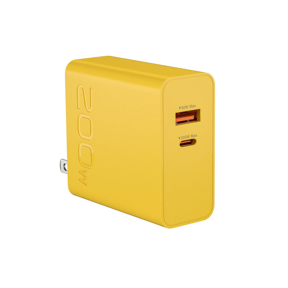 200W USB Type-C Fast USB-C Dual Port PD Fast Charging Power Adapter