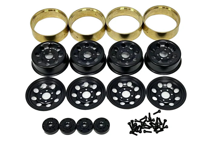HobbyPlus Metal Beadlocks Wheels + Brass Inner Ring