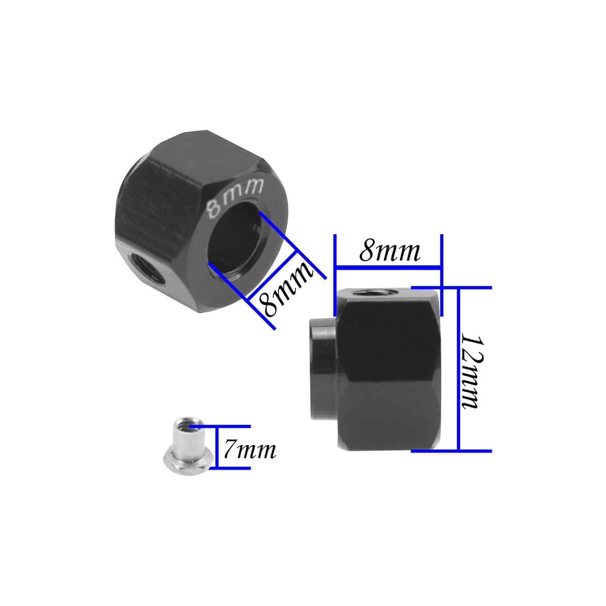 8mm Offset 12mm Hex (Black) for TRX4