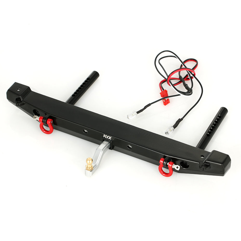 KYX Aluminum Rear Bumper W/ Led Red Shackle for 1/10 TRX-4 Axial Scx10