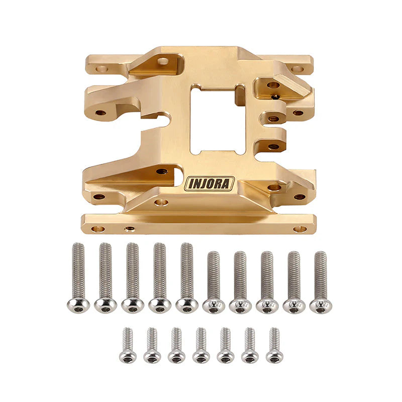 INJORA 53g/pcs Brass Skid Plate Transmission Mount for 1/18 Traxxas TRX4M (4M-67)