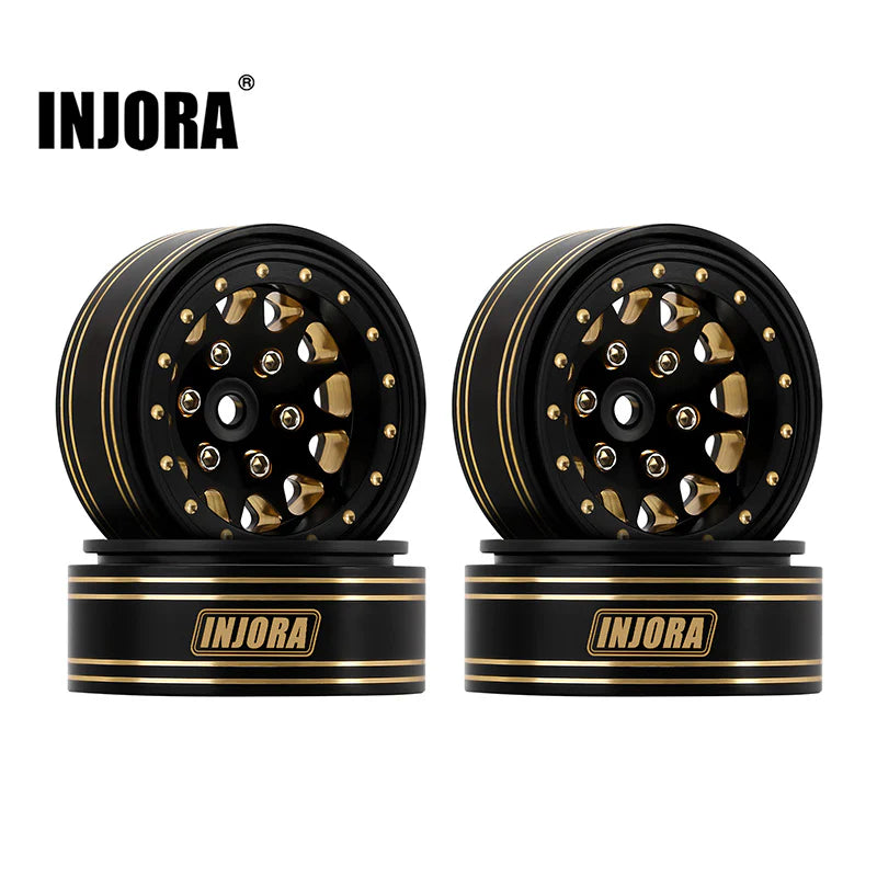 INJORA 1.3" 68g/pcs Brass Beadlock Wheels for 1/24 1/18 RC Crawler Car (W1301)