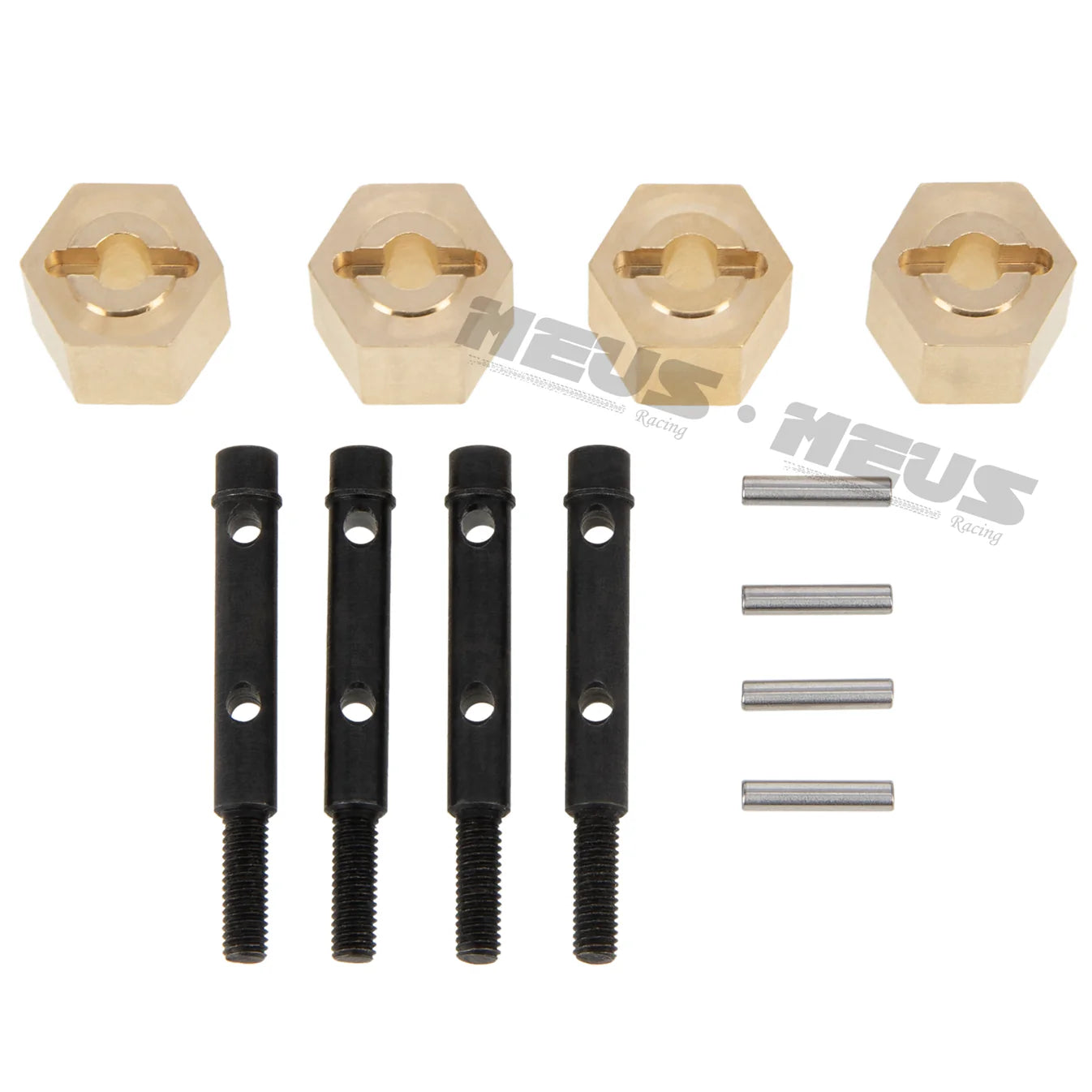 Meus Racing Brass Wheel Hex Hub Adapter Steel Universals Front Rear Stub Axle Shaft for AXIAL UTB18 1/18 Capra TRAIL BUGGY