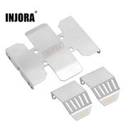 INJORA Stainless Steel Chassis Armor Skid Plate Axle Protector For Axial SCX10 PRO