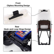 INJORA IR60 Pickup Hard Body with Bed Rack for 1/18 Traxxas TRX4M Defender Bronco (White)