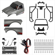 INJORA IR60 Pickup Hard Body with Bed Rack for 1/18 Traxxas TRX4M Defender Bronco (Grey)