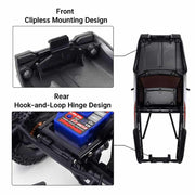 INJORA IR60 Pickup Hard Body with Bed Rack for 1/18 Traxxas TRX4M Defender Bronco (Grey)