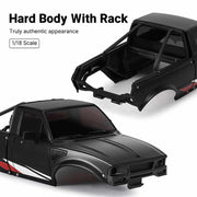 INJORA IR60 Pickup Hard Body with Bed Rack for 1/18 Traxxas TRX4M Defender Bronco (Grey)