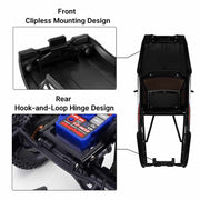 INJORA IR60 Pickup Hard Body with Bed Rack for 1/18 Traxxas TRX4M Defender Bronco (Black)