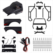 INJORA IR60 Pickup Hard Body with Bed Rack for 1/18 Traxxas TRX4M Defender Bronco (Black)