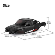 INJORA IR60 Pickup Hard Body with Bed Rack for 1/18 Traxxas TRX4M Defender Bronco (Black)