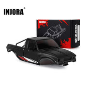 INJORA IR60 Pickup Hard Body with Bed Rack for 1/18 Traxxas TRX4M Defender Bronco (Black)