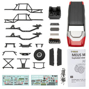 Meus Racing MB24 ABS Hard Body for SCX24 132mm Wheelbase (Red)