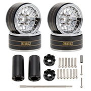 MEUS Racing Brass + Aluminum 1.9-Inch Beadlock Rims with Double Wheel Support (Titanium)