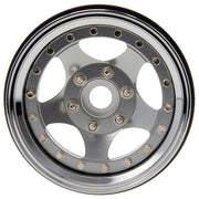 MEUS Racing Brass + Aluminum 1.9-Inch Beadlock Rims with Double Wheel Support (Silver)
