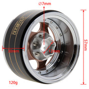 MEUS Racing Brass + Aluminum 1.9-Inch Beadlock Rims with Double Wheel Support (Coffee)