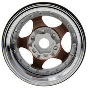 MEUS Racing Brass + Aluminum 1.9-Inch Beadlock Rims with Double Wheel Support (Coffee)