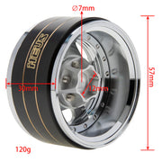 MEUS Racing Brass + Aluminum 1.9-Inch Beadlock Rims with Double Wheel Support (Silver)