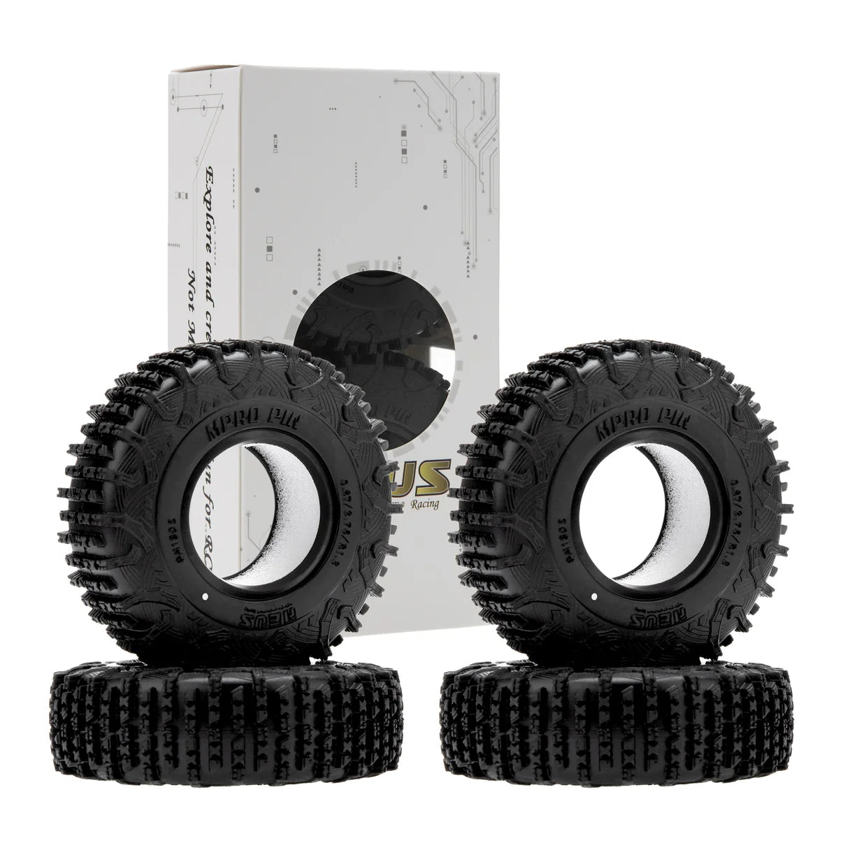 MEUS Racing 1.3"  Mpro Pin M1301 Tyres MS6 Super Soft for 1/18 Traxxas TRX4M 1/24 SCX24 FCX24 AX24 RC Crawler