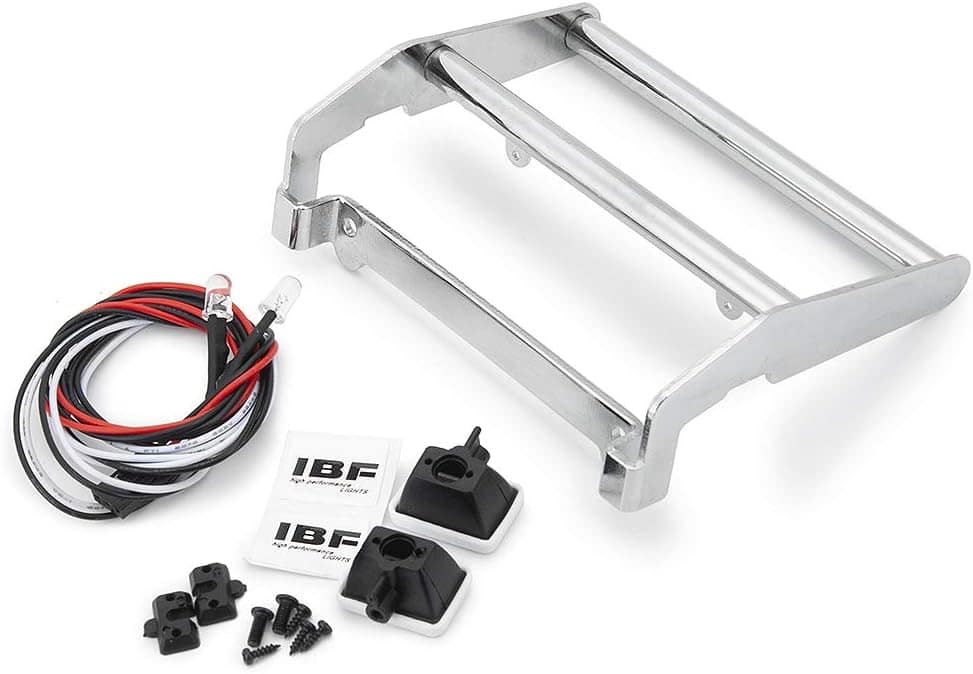 Metal Traxxas TRX4 Ford Bronco Bumper + Spot Lights (Silver)