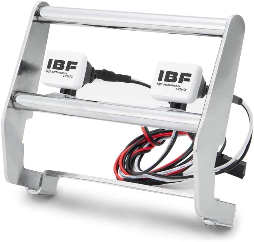 Metal Traxxas TRX4 Ford Bronco Bumper + Spot Lights (Silver)