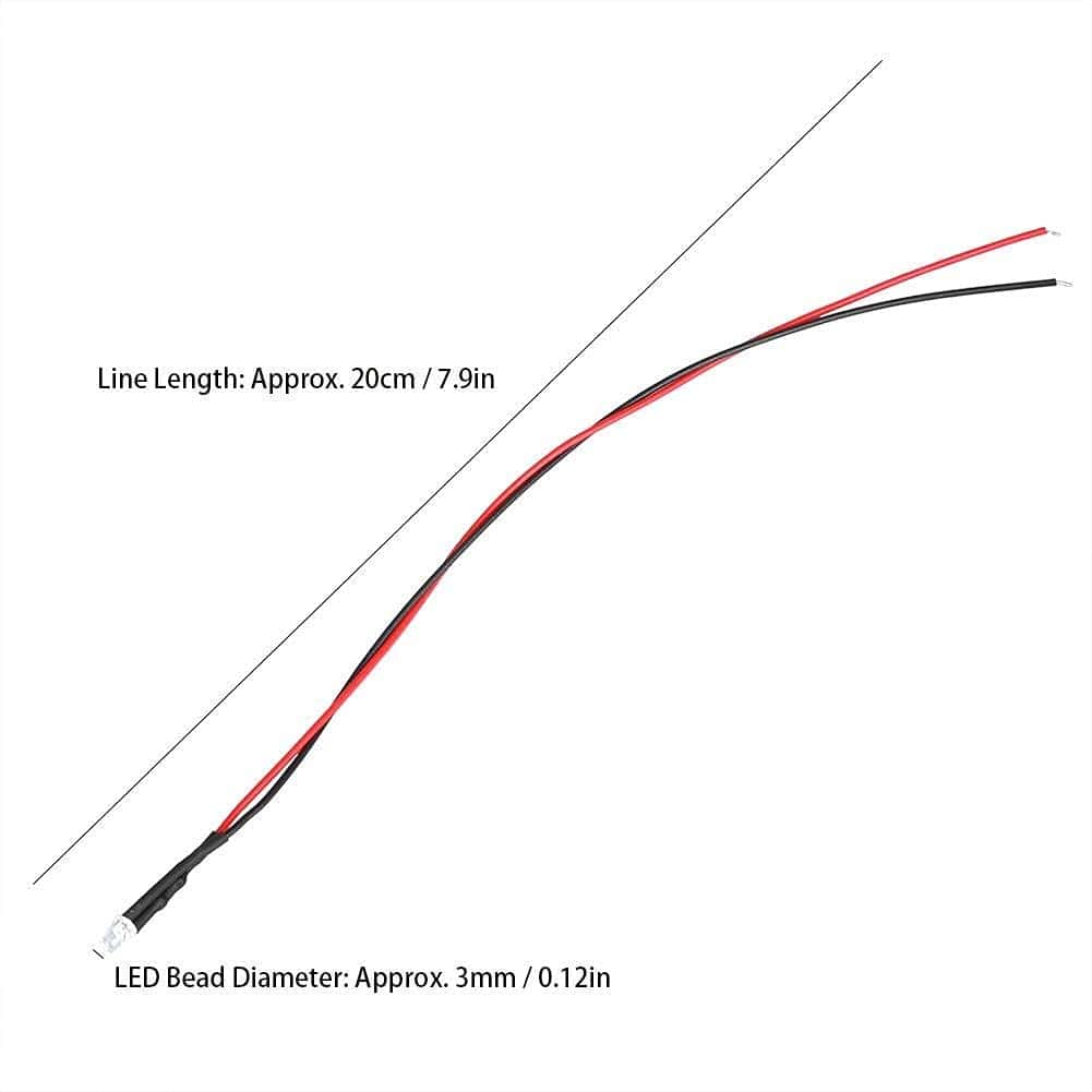 10PCS 12V 5mm LED Lights for 1/10 Scale RC Car (White)