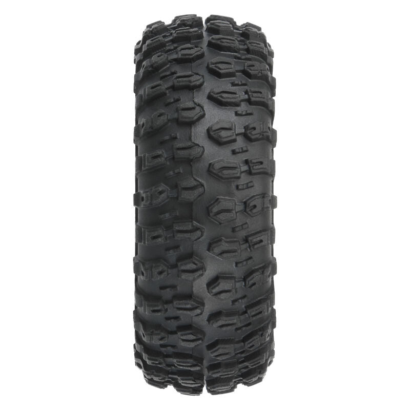 1/24 Hyrax Front/Rear 1.0" Tyres Mounted 7mm Black Impulse (4): SCX24