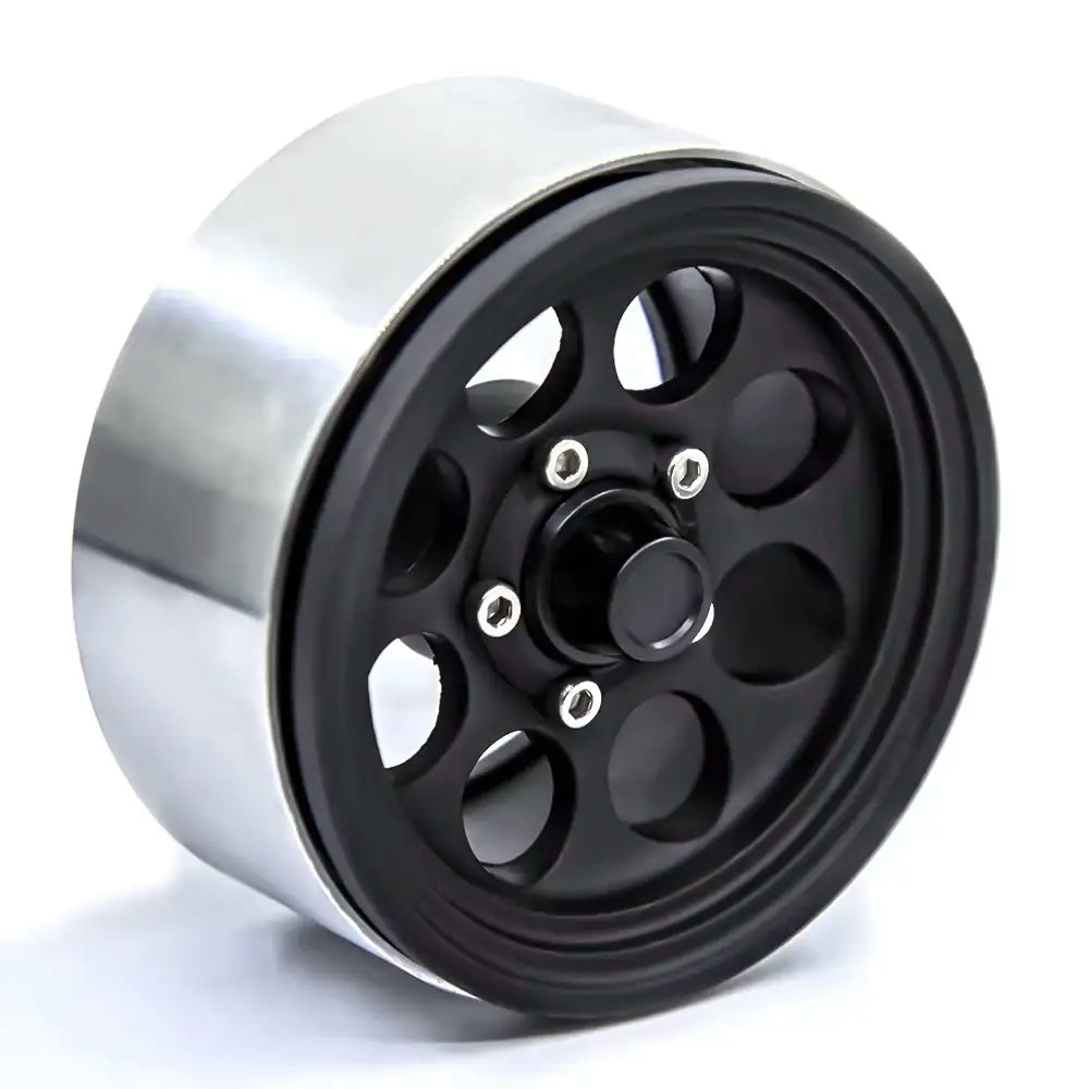 1.9" Aluminum Alloy 8 Hole RC Crawler Beadlock Rims (Black)