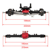 Meus Racing Metal Large Steering Integrated Straight Front and Rear Axles for Axial SCX10, SCX10ii (Black)