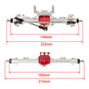 Meus Racing Metal Large Steering Integrated Straight Front and Rear Axles for Axial SCX10, SCX10ii (Silver)