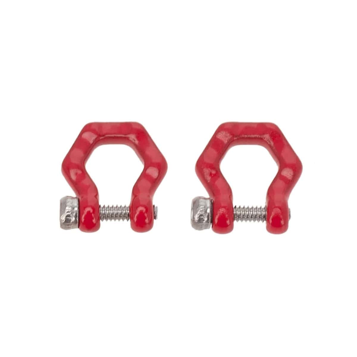 1:18 Scale Metal Tow Hook Shackles Type B (Red) 2pcs
